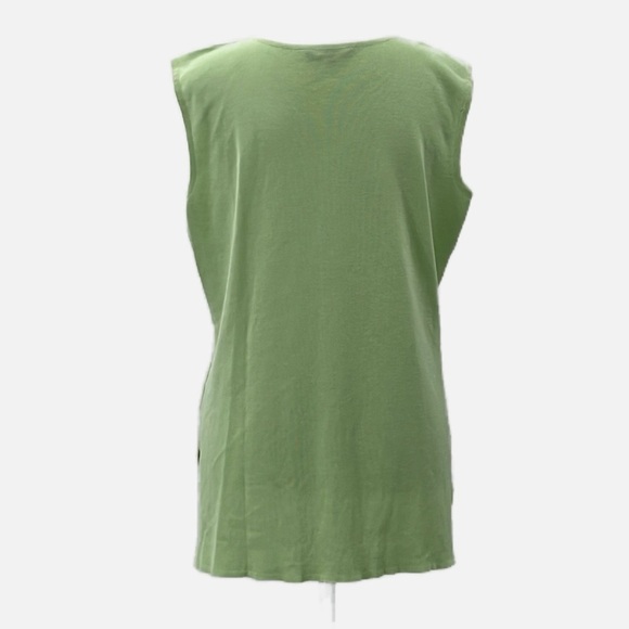 Misook Classic Knit Tank Top Scoop Neck Side Slit in Light Green - Size Medium - Picture 4 of 6